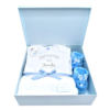 Caja de regalo para recién nacido, detalle para bebé recién nacido, babyshower, baby shower, body personalizado para bebé, regalo empresarial de nacimiento, regalo para bebé en bogotá, regalo por nacimiento en bogotá, detalles de bebé colombia, babuchas de conejito para bebé