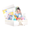 Caja bebe Johnson's baby, productos johnsons para bebé, regalo para bebé con cremitas y jabones, caja para bebé con productos de aseo, regalo para bebé con pañales, baby shower, regalo de nacimiento