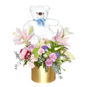 Arreglo de Flores oso bebe