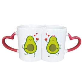 Mugs para pareja con oreja de corazón diseño personalizado