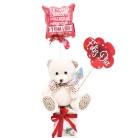 Osito con chocolates y globo