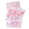 Caja para bebe con peluche de cerdito babero bodys y toalla