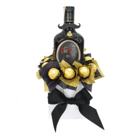 Botella de Whiskey old par con chocolates ferrero rocher para regalar