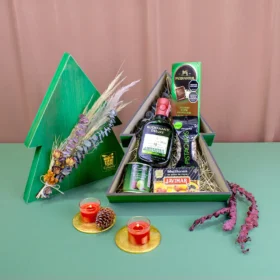 ancheta navideña con whiskey buchanans, aceitunas pistachos chocolate y mejillones