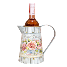 regalo para dama con vino rose, vino rosado para regalar con elegante jarra vintage, detalle vintage para dama con vino rosado