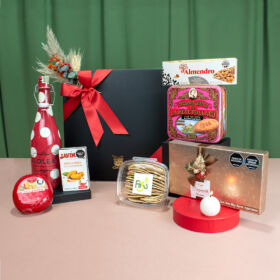 Ancheta gourmet con queso holandés, Sangría lola para compartir, turron duro, galletas saladas y truffas gourmet nayarith