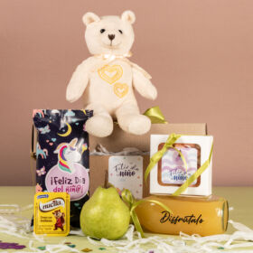Cajita para el día del niño, regalo para niños saludable, detalle con osito de peluche frutas y dulces para celebrar el día del niño, cajita para niños, regalo para niños, detalle para niños