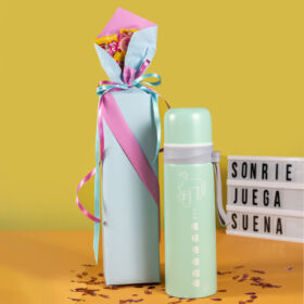 Termo de Regalo para niños, día del niño, regalos para el día del niño, detalle sorpresa para niños, termo y chocolatina para niños