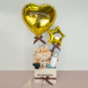 Regalo para bebé, detalle especial de nacimiento, regalo unisex para bebé con muñeco de peluche, toallas babitas, globos personalizados para bebé, termo, llamadientes y cubiertos para bebé en caja de madera para bebé, regalo de babyshower, babyshower en bogotá, regalos para bebé en bogotá,