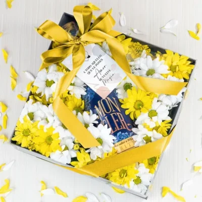 regalo para dama con margaritas de colores y crema de whiskey para regalar, regalo para mujer, regalo día de la mujer, regalo para mamá, regalo día de la madre, margaritas de regalo crema de whiskey moncler